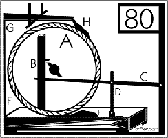 Notice the bellow under the wheel is what pumps.