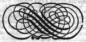 Figure of eight decorative image seen in Borlach's book &quot;GrÃ¼ndlicher Gegen-Bericht, Von dem PERPETUO oder per se MOBILI, ....&quot; (1716)