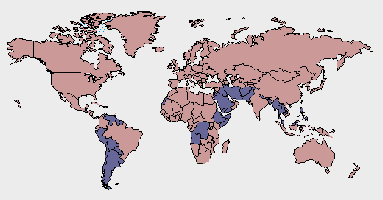 Map of Patent Treaty Convention countries...
<br />Pink = PCT  Blue = Non-PCT